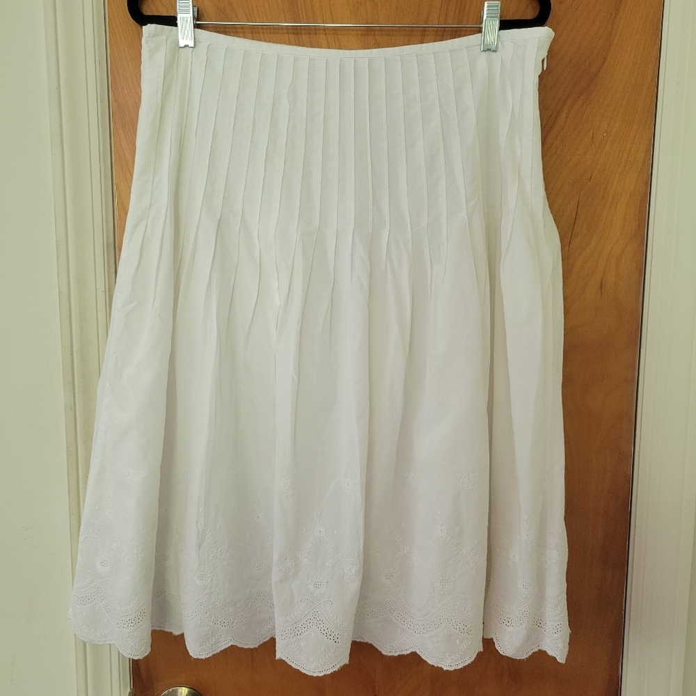 Tommy Hilfiger Summery White Cotton Dirndl Skirt - Size 14